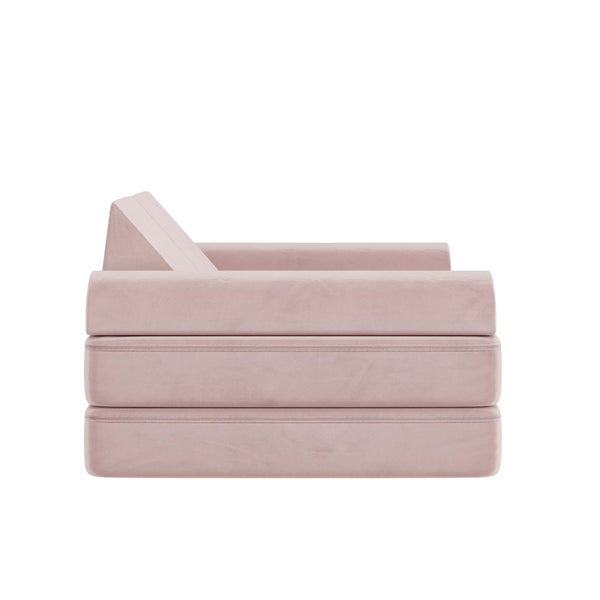 English Elm Marlowe 56" Modular Kids Play Couch - Creative Soft Foam Sofa for Imaginative Play and Comfort Blush HN-23112-BLSH-GG