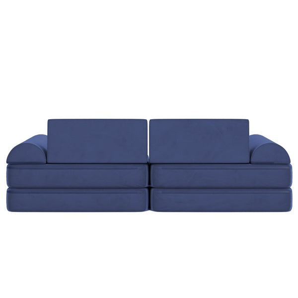 English Elm Marlowe 56" Modular Kids Play Couch - Creative Soft Foam Sofa for Imaginative Play and Comfort Blue HN-23112-BLU-GG
