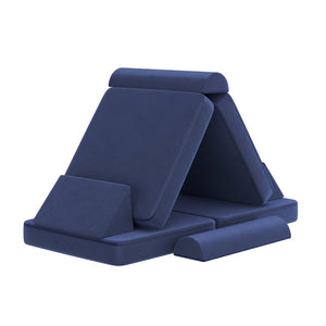 English Elm Marlowe 56" Modular Kids Play Couch - Creative Soft Foam Sofa for Imaginative Play and Comfort Blue HN-23112-BLU-GG