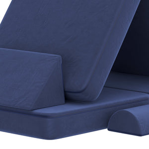 English Elm Marlowe 56" Modular Kids Play Couch - Creative Soft Foam Sofa for Imaginative Play and Comfort Blue HN-23112-BLU-GG