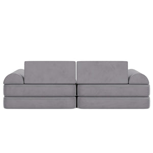 English Elm Marlowe 56" Modular Kids Play Couch - Creative Soft Foam Sofa for Imaginative Play and Comfort Gray HN-23112-GRY-GG