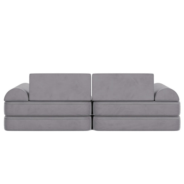 English Elm Marlowe 56" Modular Kids Play Couch - Creative Soft Foam Sofa for Imaginative Play and Comfort Gray HN-23112-GRY-GG