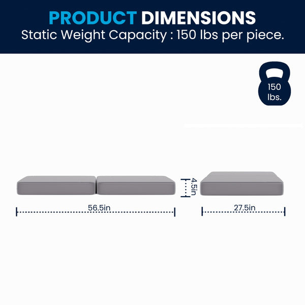 English Elm Marlowe 56" Modular Kids Play Couch - Creative Soft Foam Sofa for Imaginative Play and Comfort Gray HN-23112-GRY-GG