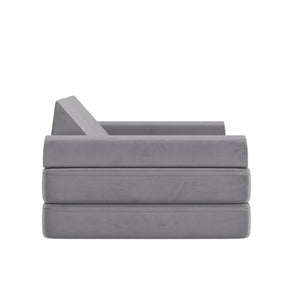 English Elm Marlowe 56" Modular Kids Play Couch - Creative Soft Foam Sofa for Imaginative Play and Comfort Gray HN-23112-GRY-GG