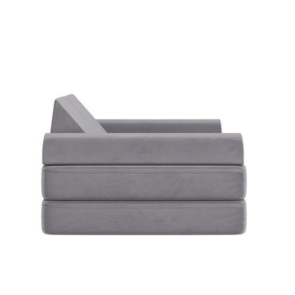 English Elm Marlowe 56" Modular Kids Play Couch - Creative Soft Foam Sofa for Imaginative Play and Comfort Gray HN-23112-GRY-GG