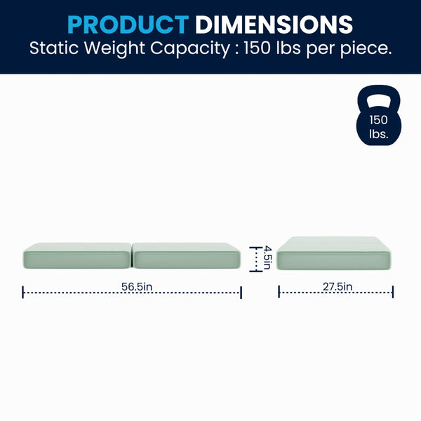 English Elm Marlowe 56" Modular Kids Play Couch - Creative Soft Foam Sofa for Imaginative Play and Comfort Sage HN-23112-SGE-GG