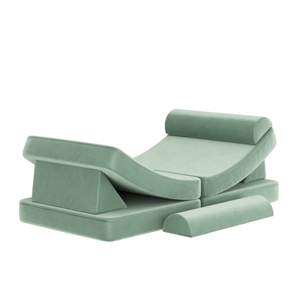 English Elm Marlowe 56" Modular Kids Play Couch - Creative Soft Foam Sofa for Imaginative Play and Comfort Sage HN-23112-SGE-GG