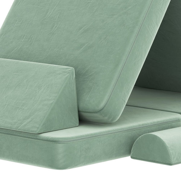 English Elm Marlowe 56" Modular Kids Play Couch - Creative Soft Foam Sofa for Imaginative Play and Comfort Sage HN-23112-SGE-GG