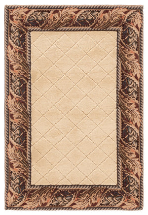 Safavieh Hamilton Exquisite Power Loomed Chenille Accent Rug – Luxurious Floral Design For Timeless Elegance Beige ,Brown Chenille Hn856a-2
