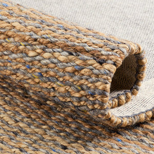 Jaipur Living Harman Natural By Kate Lester Rosier Hnl01 Handwoven Handmade 50% Wool 50% Jute Solids Solid Indoor Rug Beige, Blue 50% Wool 50% Jute, 100% Cotton Rug153077