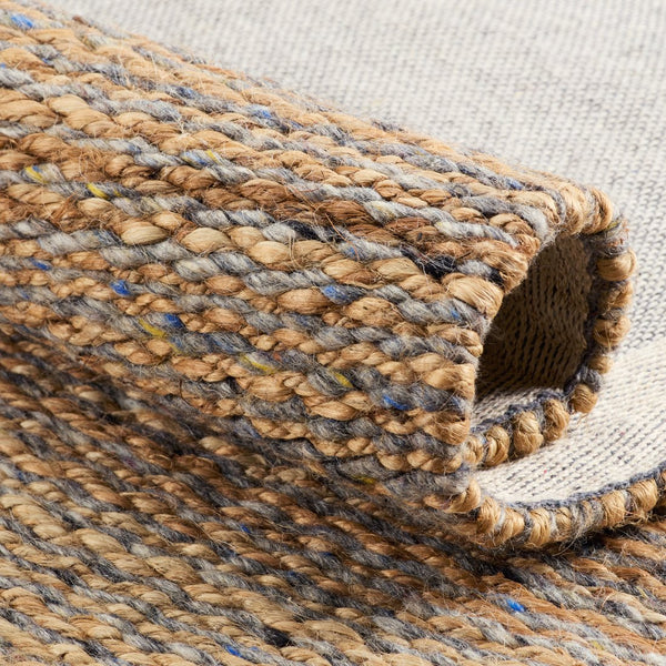 Jaipur Living Harman Natural By Kate Lester Rosier Hnl01 Handwoven Handmade 50% Wool 50% Jute Solids Solid Indoor Rug Beige, Blue 50% Wool 50% Jute, 100% Cotton Rug153077