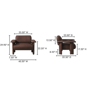 Moe's Home Marcello Lounge Chair - Exquisite Full-aniline Leather Craftsmanship For Luxurious Comfort & Style Brown Full Aniline Leather,Foam And Fiber Seat And Back Ho-1000-20