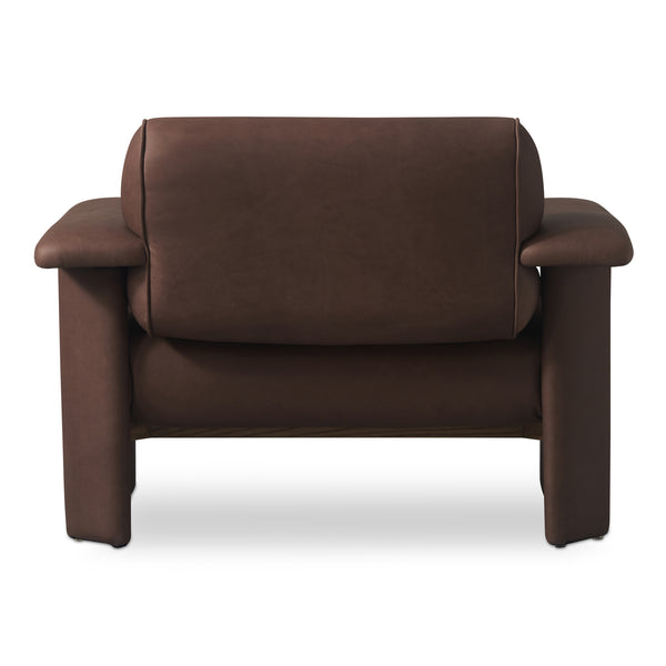 Moe's Home Marcello Lounge Chair - Exquisite Full-aniline Leather Craftsmanship For Luxurious Comfort & Style Brown Full Aniline Leather,Foam And Fiber Seat And Back Ho-1000-20