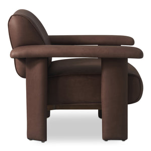 Moe's Home Marcello Lounge Chair - Exquisite Full-aniline Leather Craftsmanship For Luxurious Comfort & Style Brown Full Aniline Leather,Foam And Fiber Seat And Back Ho-1000-20