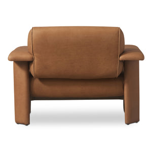 Moe's Home Marcello Lounge Chair - Exquisite Full-aniline Leather Craftsmanship For Luxurious Comfort & Style Brown Full Aniline Leather,Foam And Fiber Seat And Back Ho-1000-40