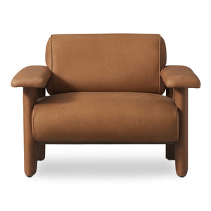 Moe's Home Marcello Lounge Chair - Exquisite Full-aniline Leather Craftsmanship For Luxurious Comfort & Style Brown Full Aniline Leather,Foam And Fiber Seat And Back Ho-1000-40