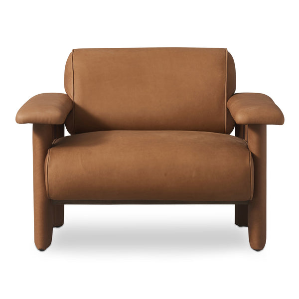 Moe's Home Marcello Lounge Chair - Exquisite Full-aniline Leather Craftsmanship For Luxurious Comfort & Style Brown Full Aniline Leather,Foam And Fiber Seat And Back Ho-1000-40