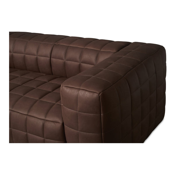 Moe's Home Callan Sofa - Luxurious Aniline Leather With Modern Design, Plush Comfort, And Superior Craftsmanship Brown Full Aniline Leather,Foam And Fiber Seat And Back Ho-1001-20