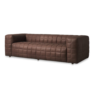 Moe's Home Callan Sofa - Luxurious Aniline Leather With Modern Design, Plush Comfort, And Superior Craftsmanship Brown Full Aniline Leather,Foam And Fiber Seat And Back Ho-1001-20