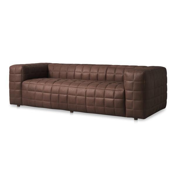 Moe's Home Callan Sofa - Luxurious Aniline Leather With Modern Design, Plush Comfort, And Superior Craftsmanship Brown Full Aniline Leather,Foam And Fiber Seat And Back Ho-1001-20