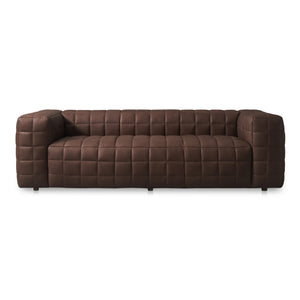 Moe's Home Callan Sofa - Luxurious Aniline Leather With Modern Design, Plush Comfort, And Superior Craftsmanship Brown Full Aniline Leather,Foam And Fiber Seat And Back Ho-1001-20