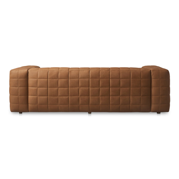 Moe's Home Callan Sofa - Luxurious Aniline Leather With Modern Design, Plush Comfort, And Superior Craftsmanship Brown Full Aniline Leather,Foam And Fiber Seat And Back Ho-1001-40