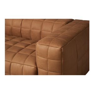 Moe's Home Callan Sofa - Luxurious Aniline Leather With Modern Design, Plush Comfort, And Superior Craftsmanship Brown Full Aniline Leather,Foam And Fiber Seat And Back Ho-1001-40