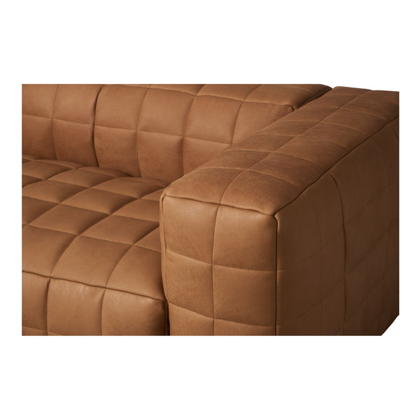 Moe's Home Callan Sofa - Luxurious Aniline Leather With Modern Design, Plush Comfort, And Superior Craftsmanship Brown Full Aniline Leather,Foam And Fiber Seat And Back Ho-1001-40