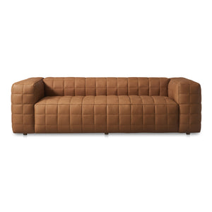 Moe's Home Callan Sofa - Luxurious Aniline Leather With Modern Design, Plush Comfort, And Superior Craftsmanship Brown Full Aniline Leather,Foam And Fiber Seat And Back Ho-1001-40