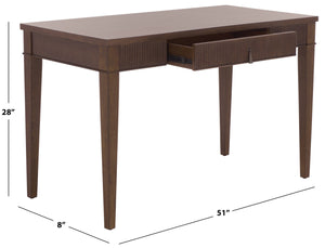 Safavieh Amila Compact Writing Desk With Single Drawer Oak Veneer And Rubberwood Legs For Home Office HO0150