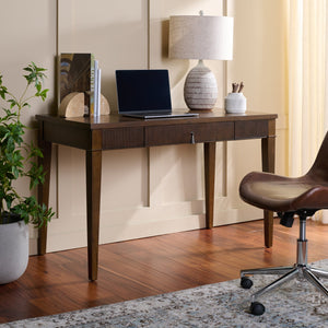 Safavieh Amila Compact Writing Desk With Single Drawer Oak Veneer And Rubberwood Legs For Home Office HO0150