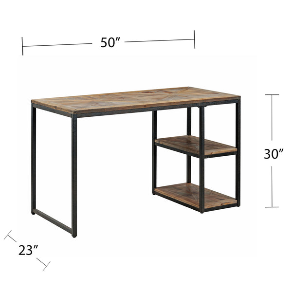 Safavieh Garviston Reclaimed Fir Writing Desk With Iron Frame For Industrial Home Office Use HO0616