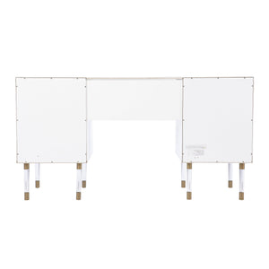 Safavieh Holly Martin Helston Writing Desk With Gold Hardware Acrylic Legs For Modern Home Office HO1153137