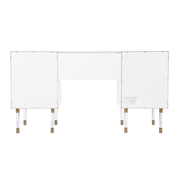 Safavieh Holly Martin Helston Writing Desk With Gold Hardware Acrylic Legs For Modern Home Office HO1153137