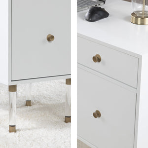 Safavieh Holly Martin Helston Writing Desk With Gold Hardware Acrylic Legs For Modern Home Office HO1153137