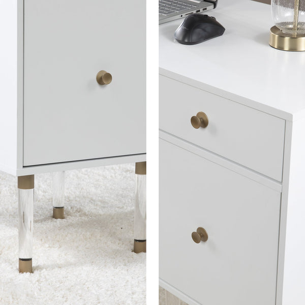 Safavieh Holly Martin Helston Writing Desk With Gold Hardware Acrylic Legs For Modern Home Office HO1153137