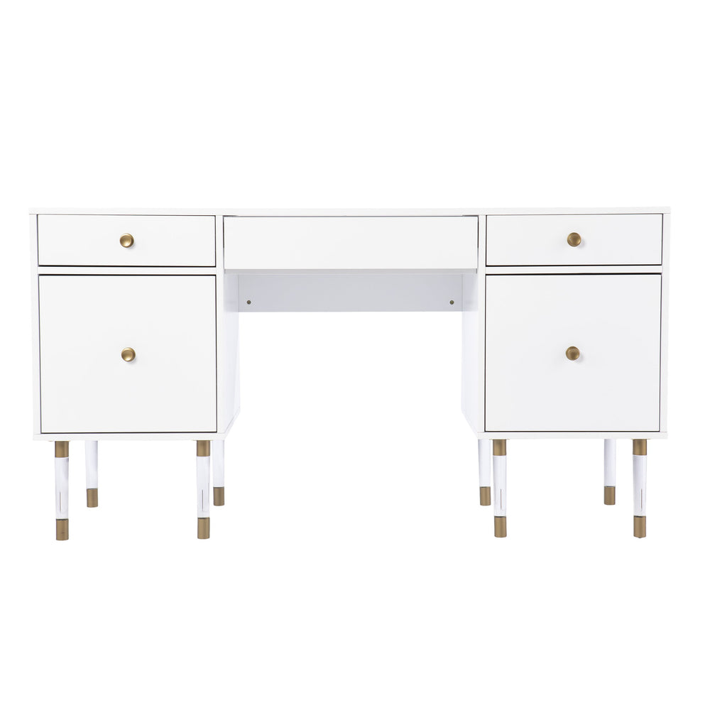 Safavieh Holly Martin Helston Writing Desk With Gold Hardware Acrylic Legs For Modern Home Office HO1153137