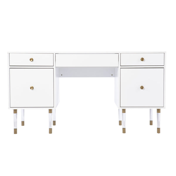 Safavieh Holly Martin Helston Writing Desk With Gold Hardware Acrylic Legs For Modern Home Office HO1153137