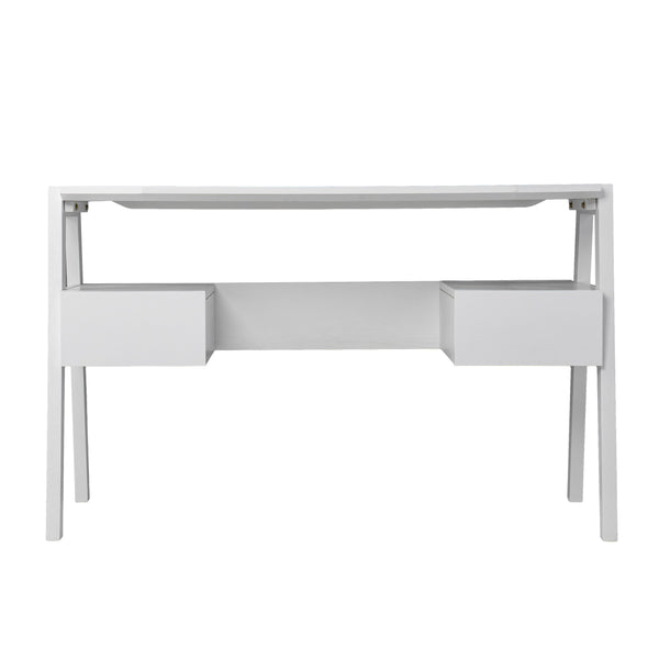 Safavieh Clyden Midcentury A-Frame Writing Desk With Two Drawers Oak Veneer Home Office HO1153237