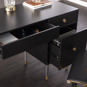 Safavieh Holly Martin Helston Writing Desk With Gold Hardware And Spacious Mdf Top For Home Office HO1221737