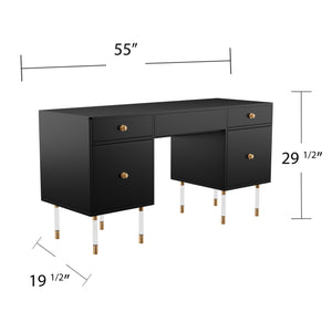 Safavieh Holly Martin Helston Writing Desk With Gold Hardware And Spacious Mdf Top For Home Office HO1221737