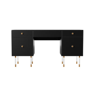 Safavieh Holly Martin Helston Writing Desk With Gold Hardware And Spacious Mdf Top For Home Office HO1221737
