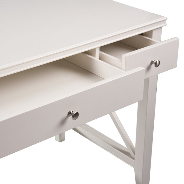 Safavieh Larksmill Farmhouse Writing Desk With Three Drawers Pine Legs And X Frame Base HO2541