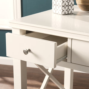Safavieh Larksmill Farmhouse Writing Desk With Three Drawers Pine Legs And X Frame Base HO2541