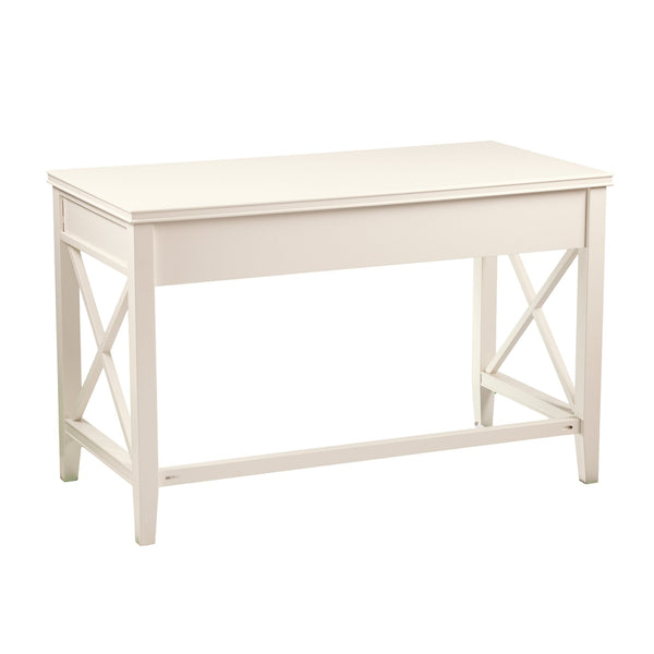 Safavieh Larksmill Farmhouse Writing Desk With Three Drawers Pine Legs And X Frame Base HO2541