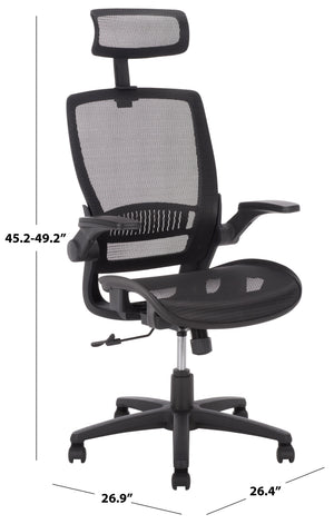 Safavieh Abby Ergonomic Office Chair With Padded Foam Seat Tilt Recline And Lumbar Back Support HO380001