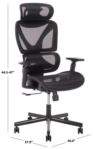 Safavieh Joanna Ergonomic Height Adjustable Office Chair With Contoured Seat And Modern Matte Frame HO380101
