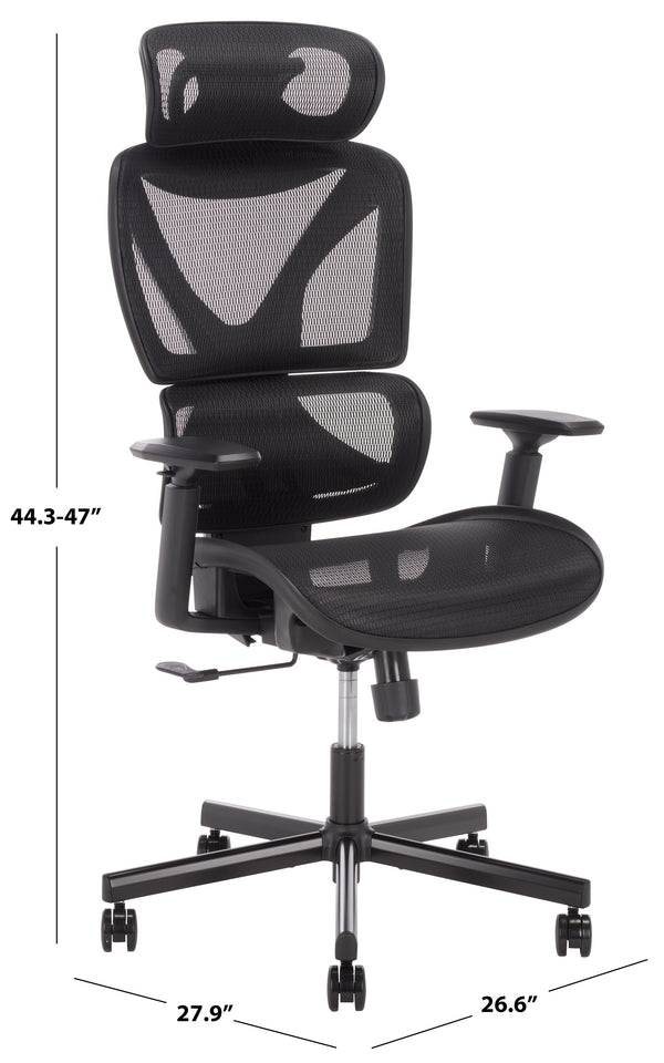 Safavieh Joanna Ergonomic Height Adjustable Office Chair With Contoured Seat And Modern Matte Frame HO380101