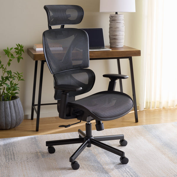 Safavieh Joanna Ergonomic Height Adjustable Office Chair With Contoured Seat And Modern Matte Frame HO380101