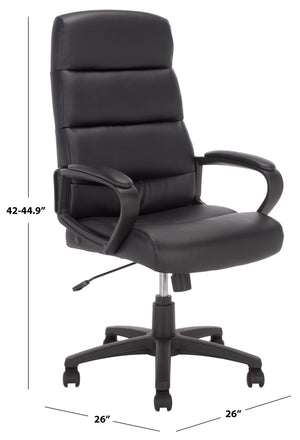 Safavieh Victoria Ergonomic Adjustable Desk Chair With Padded Fabric Seat And Rolling Casters HO380301